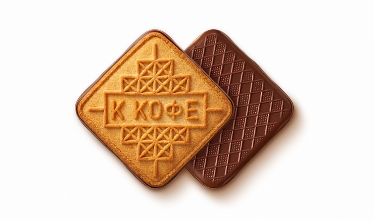 Печенье сахарное глазированное «К кофе» со вкусом топлёного молока