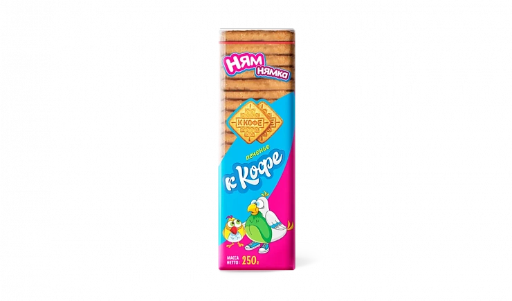 Печенье сахарное ТМ «Ням-Нямка» К кофе со вкусом топлёного молока