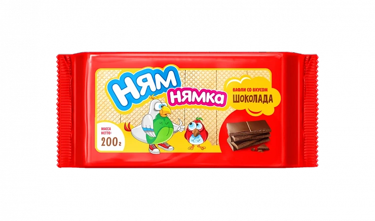 Вафли ТМ «Ням-Нямка» со вкусом шоколада