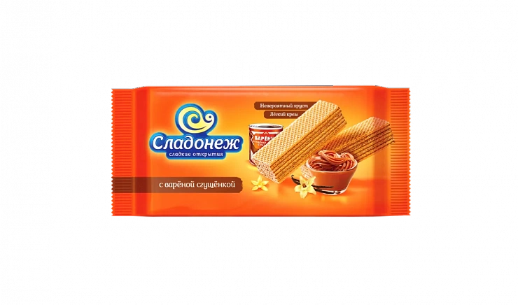 Вафли ТМ «Сладонеж» с вареной сгущенкой