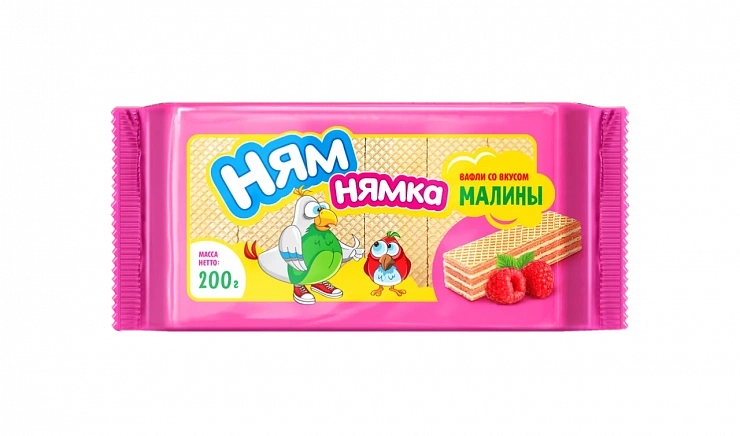 Вафли ТМ «Ням-Нямка» со вкусом малины