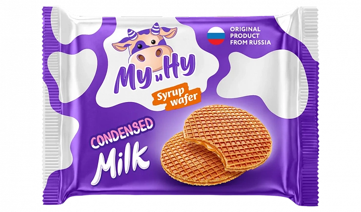 Вафли сиропные ТМ «Му и Ну» варёная сгущёнка